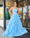 Light Blue Tiered Prom Dresses Strapless Formal Gown 24022-Prom Dresses-vigocouture-Light Blue-Custom Size-vigocouture