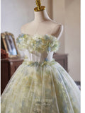 Light Green Floral Homecoming Dress Strapless Graduation Dress hc328-Prom Dresses-vigocouture-Light Green-Custom Size-vigocouture