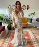 Nude Boho Long Sleeve Wedding Dress Bohemian Bridal Gown RDS001-Wedding Dresses-vigocouture-Nude-US2-vigocouture