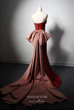 Orange Mermaid Strapless Prom Dresses with Bow-Tie 22374-Prom Dresses-vigocouture-Orange-Custom Size-vigocouture
