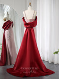 Pink and Red Sheath Beaded Prom Dresses Satin Train V-Neck Pageant Dress 24451-Prom Dresses-vigocouture-Pink-US2-vigocouture