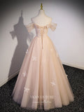 Pink Floral Prom Dresses Off the Shoulder Formal Dress 24418-Prom Dresses-vigocouture-Pink-Custom Size-vigocouture