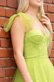 Pretty Dotted Tulle Prom Dresses Spaghetti Strap Formal Dress 24360-Prom Dresses-vigocouture-Light Green-Custom Size-vigocouture
