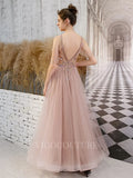 Prom Dress 2025 A-line Beaded Prom Dresses 20168-unique elegant Prom Dresses-Blush-US2-vigocouture