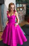 Short Prom Dresses 2025 A-Line Sweetheart Neck Homecoming Dress Satin Maxi Hoco Dress hc023-Prom Dresses-vigocouture-Hot Pink-US2-vigocouture