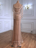 Prom Dress 2025 Beaded Cape Sleeve Prom Dresses Mermaid Evening Dresses 21315-unique elegant Prom Dresses-Champagne-US2-vigocouture