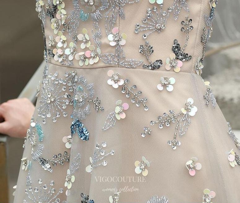 Prom Dress 2025 Beaded Floral Maxi Dress Prom Dress 20208-unique elegant Prom Dresses-Champagne-US2-vigocouture