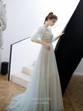 Prom Dress 2025 Beaded Half Sleeve Boat Neck Prom Dress 20246-unique elegant Prom Dresses-Champagne-US2-vigocouture