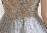 Prom Dress 2025 Beaded High Neck Prom Dress 20231-unique elegant Prom Dresses-Silver-US2-vigocouture