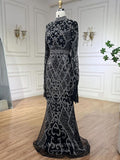 Prom Dress 2025 Beaded Lace Mermaid Pageant Dresses Long Sleeve Mother of the Bride Dress 25024-unique elegant Prom Dresses-As Pictured-US2-vigocouture