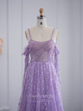 Prom Dress 2025 Beaded Lace Prom Dresses Spaghetti Strap Evening Dress 22146-unique elegant Prom Dresses-Lavender-US2-vigocouture