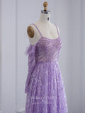 Prom Dress 2025 Beaded Lace Prom Dresses Spaghetti Strap Evening Dress 22146-unique elegant Prom Dresses-Lavender-US2-vigocouture