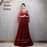 Prom Dress 2025 Beaded Long Sleeve Prom Dress 20211-unique elegant Prom Dresses-Red-US2-vigocouture