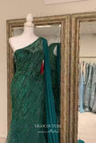 Prom Dress 2025 Beaded Mermaid Formal Dresses One Shoulder Prom Dress 21620-unique elegant Prom Dresses-Green-US2-vigocouture