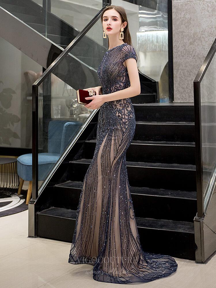 Beaded Mermaid Prom Dress 20159 vigocouture Beaded Mermaid Prom Dress 20159 vigocouture