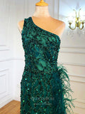 Prom Dress 2025 Beaded Mermaid Prom Dresses One Shoulder Evening Dresses 21222-unique elegant Prom Dresses-Green-US2-vigocouture