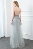 Prom Dress 2025 Beaded Mermaid Prom Dresses Plunging V-Neck Evening Dresses 20803-unique elegant Prom Dresses-Silver-US2-vigocouture