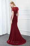 Prom Dress 2025 Beaded Mermaid Satin Prom Dress 20810-unique elegant Prom Dresses-Red-US2-vigocouture