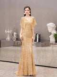 Prom Dress 2025 Beaded Mermaid Sheath Prom Dresses 20003-unique elegant Prom Dresses-Gold-US2-vigocouture