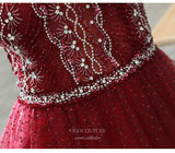 Prom Dress 2025 Beaded Off the Shoulder Prom Dress 20203-unique elegant Prom Dresses-Red-US2-vigocouture