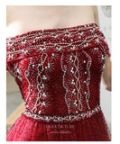 Prom Dress 2025 Beaded Off the Shoulder Prom Dress 20203-unique elegant Prom Dresses-Red-US2-vigocouture