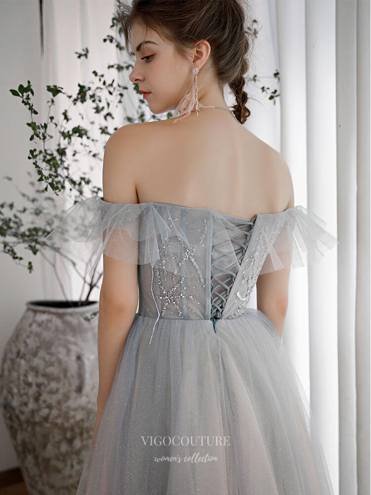 Prom Dress 2025 Beaded Off the Shoulder Prom Dress 20242-unique elegant Prom Dresses-Blush-US2-vigocouture