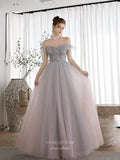 Prom Dress 2025 Beaded Off the Shoulder Prom Dress 20242-unique elegant Prom Dresses-Blush-US2-vigocouture