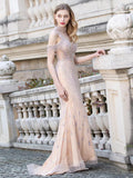 Prom Dress 2025 Beaded Off the Shoulder Prom Dresses Mermaid Evening Dresses 20131-unique elegant Prom Dresses-Blush-US2-vigocouture