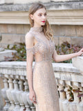 Prom Dress 2025 Beaded Off the Shoulder Prom Dresses Mermaid Evening Dresses 20131-unique elegant Prom Dresses-Blush-US2-vigocouture