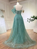 Prom Dress 2025 Beaded One Shoulder Mermaid Pageant Dresses with Slit Overskirt Evening Dress 25028-unique elegant Prom Dresses-As Pictured-US2-vigocouture