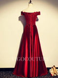 Prom Dress 2025 Beaded Prom Dress 2022 Off the Shoulder Prom Gown-unique elegant Prom Dresses-Red-US2-vigocouture