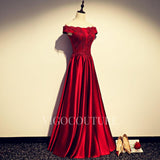 Prom Dress 2025 Beaded Prom Dress 2022 Off the Shoulder Prom Gown-unique elegant Prom Dresses-Red-US2-vigocouture