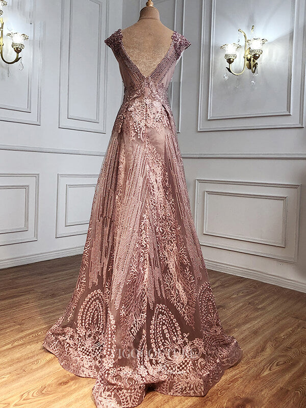 Beaded Prom Dresses Cap Sleeve Evening Dresses 21245 vigocouture Beaded Prom Dresses Cap Sleeve Evening Dresses 21245 vigocouture
