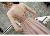 Prom Dress 2025 Beaded Spaghetti Strap Prom Dress 20191-unique elegant Prom Dresses-Blush-US2-vigocouture