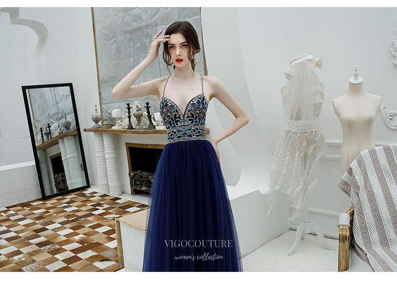 Prom Dress 2025 Beaded Spaghetti Strap Prom Dress 20221-unique elegant Prom Dresses-Light Blue-US2-vigocouture