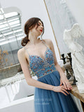 Prom Dress 2025 Beaded Spaghetti Strap Prom Dress 20221-unique elegant Prom Dresses-Light Blue-US2-vigocouture