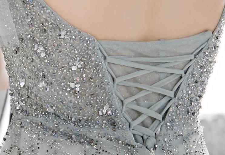 Prom Dress 2025 Beaded Spaghetti Strap Prom Dress 20228-unique elegant Prom Dresses-Grey-US2-vigocouture