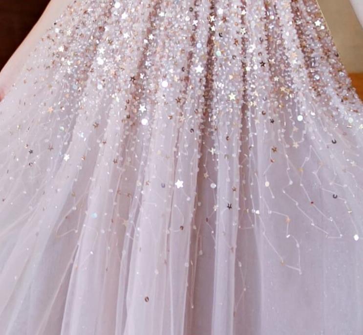 Prom Dress 2025 Beaded Spaghetti Strap Prom Dress 20241-unique elegant Prom Dresses-Blush-US2-vigocouture