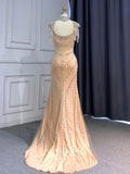 Prom Dress 2025 Beaded String Formal Dresses Mermaid Evening Dresses 21516-unique elegant Prom Dresses-Gold-US2-vigocouture