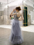 Prom Dress 2025 Beaded Tiered Prom Dress 20215-unique elegant Prom Dresses-Grey-US2-vigocouture