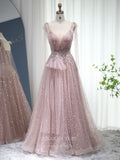 Beaded Tulle Prom Dresses Spaghetti Strap Formal Dress 22163