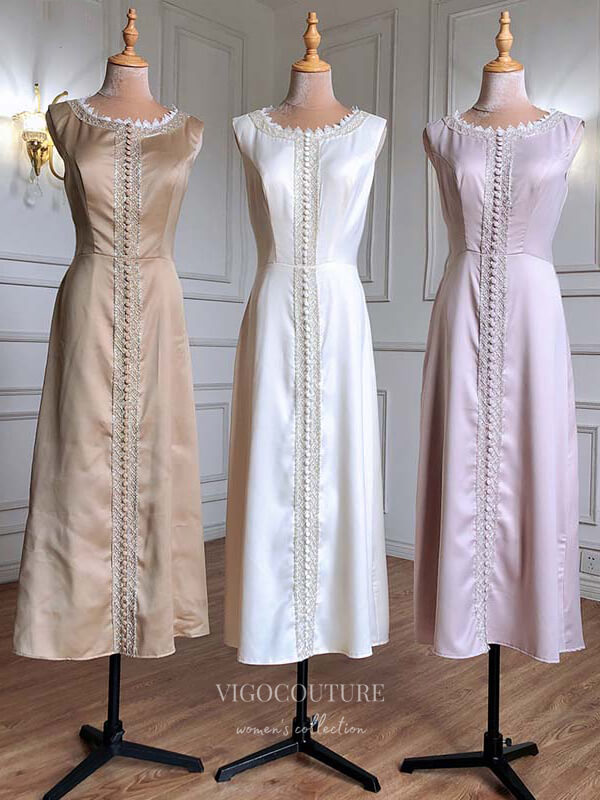 Prom Dress 2025 Beaded Two-Piece Prom Dresses Tea-Length Evening Dresses 21220-unique elegant Prom Dresses-Blush-US2-vigocouture