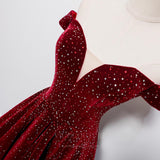 Prom Dress 2025 Beaded Velvet Maxi Prom Dress 20662-unique elegant Prom Dresses-Red-US2-vigocouture