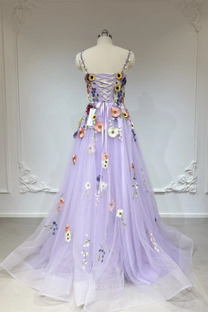 Prom Dresses 2025 to impress Lavender Flower Blossom Prom Dresses with Pockets GH021-vigocouture-vigocouture