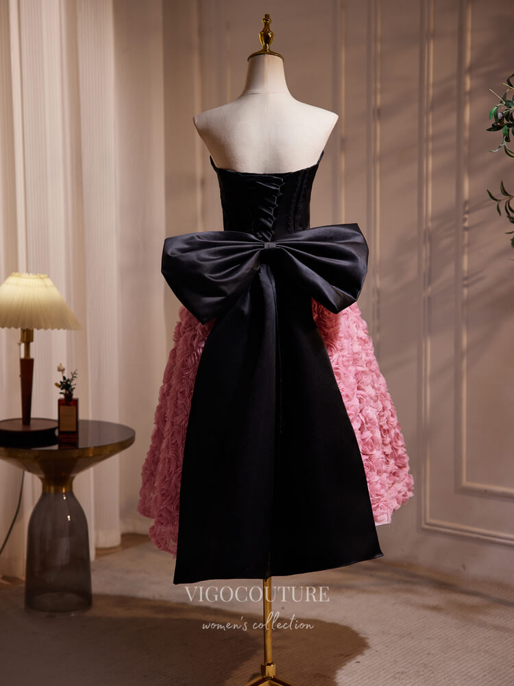black tie homecoming dresses Hfyihgf Women's Tie Strap Prom Dresses Wrap V-Neck Wedding Guest Dress Short Coaktail Party Mini Homecoming Dresses(Black,S), Size: Small