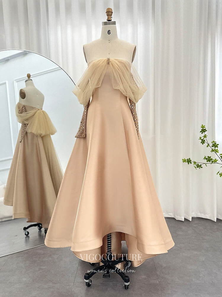green emerald velvet dress Gold Off The Shoulder Sequin Long Prom Dress with Slit Gold / 14 main image 0