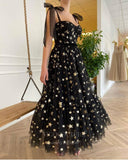 Prom Dress 2025 Black Starry Tulle Spaghetti Strap Prom Dress 20987-unique elegant Prom Dresses-Black-US2-vigocouture