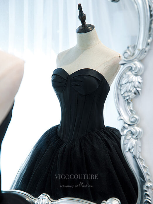 Prom Dress 2025 Black Strapless A-Line Prom Dress 20886-unique elegant Prom Dresses-Black-Custom Size-vigocouture