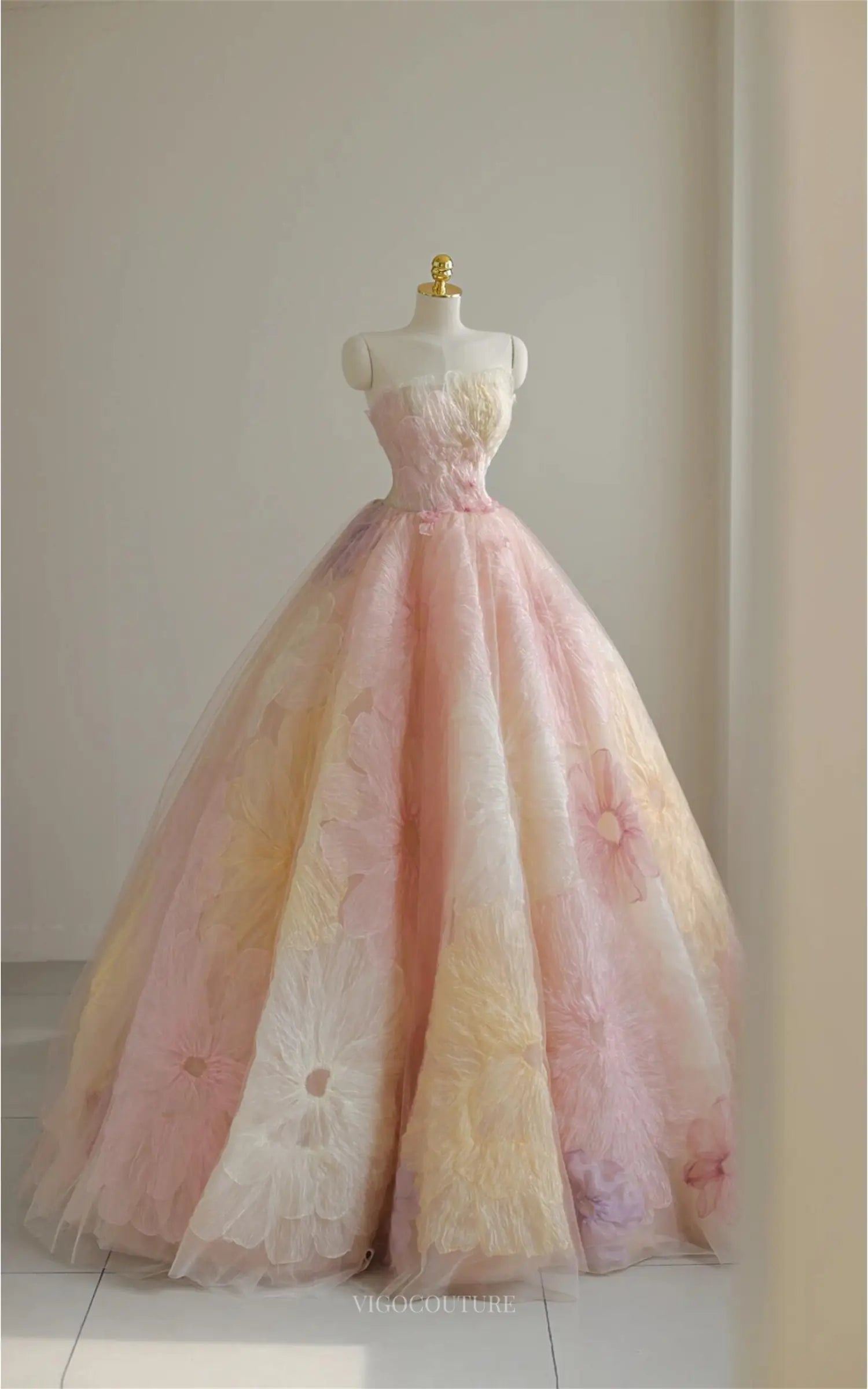 Blossom - Pink Floral Princess Dress Pink / US18W Blossom - Pink Floral Princess Dress Pink / US18W
