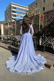 Prom Dress 2025 Blue Beaded Mermaid Prom Dress with Long Sleeve and Overskirt 22243-unique elegant Prom Dresses-Blue-US2-vigocouture